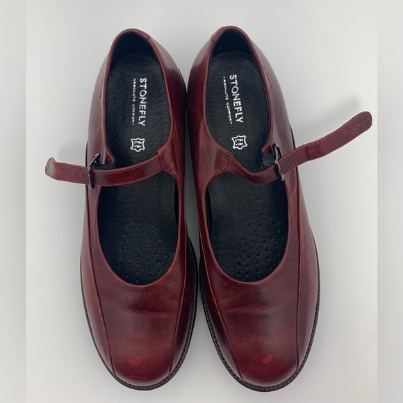 STONEFLY Vera Pelle Absolute Comfort Mary Jane Shoes | Red | Size:9.5-10 (40) - Picture 2 of 8